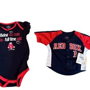 Boston Red Sox Baby Onesie and Jersey 12M and 18M 2 Pieces